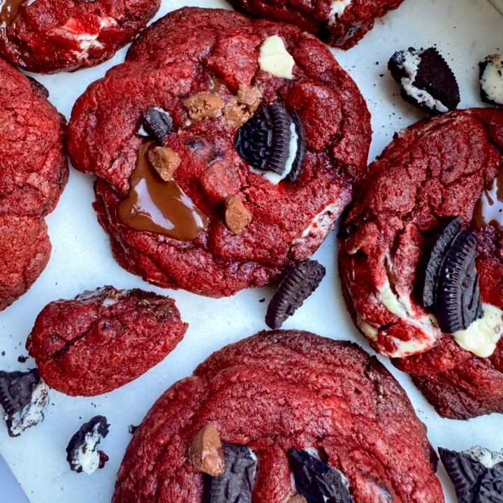 Thick and Soft NYC Style Red Velvet Cookies
