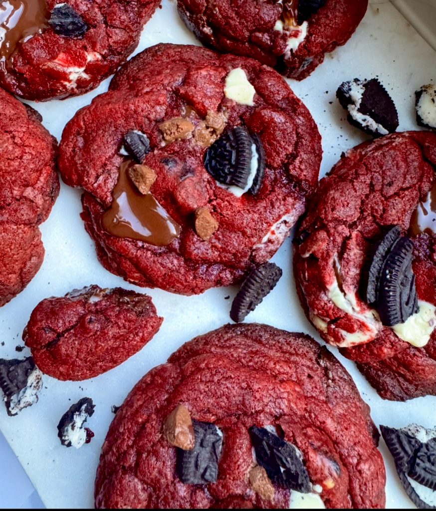 Thick and Soft NYC Style Red Velvet Cookies