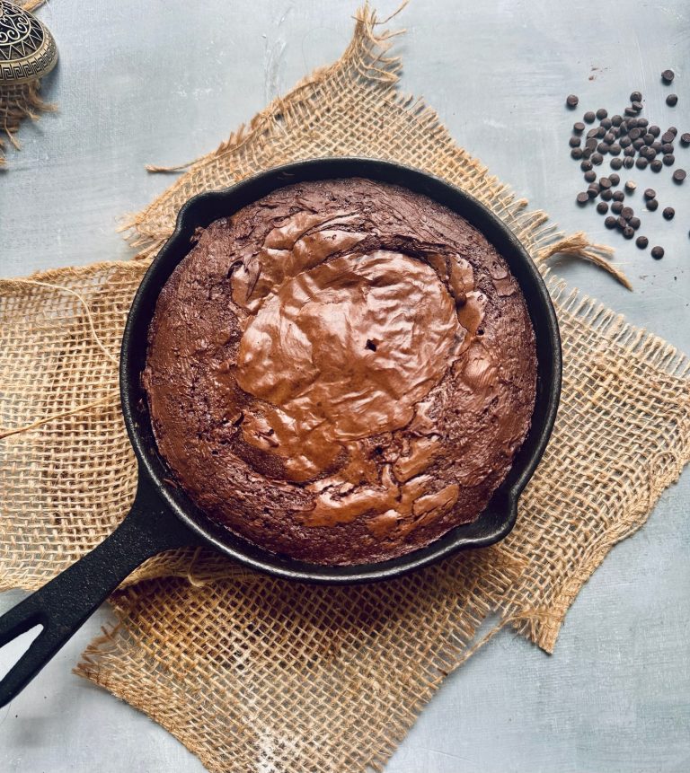 One Bowl Single Serve Fudgy Brownie Skillet