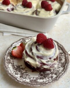 Red Velvet Cinnamon Rolls with Cream Cheese Frosting