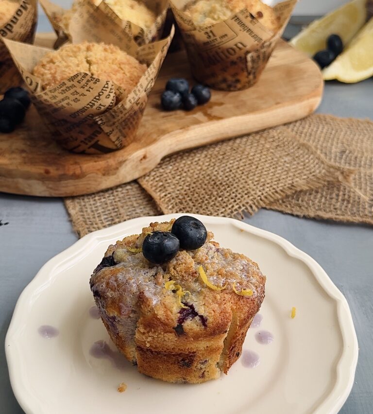 Lemon Blueberry Crumble Muffins