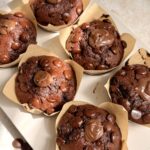Nutella Stuffed Double Chocolate Banana Bread Muffins